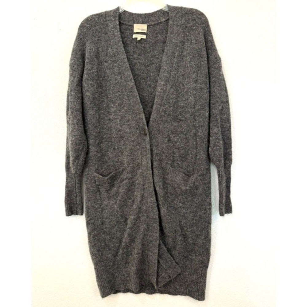 Wilfred Free Aritzia Gray Alpaca Wool Blend Long Cardigan Sweater Size S